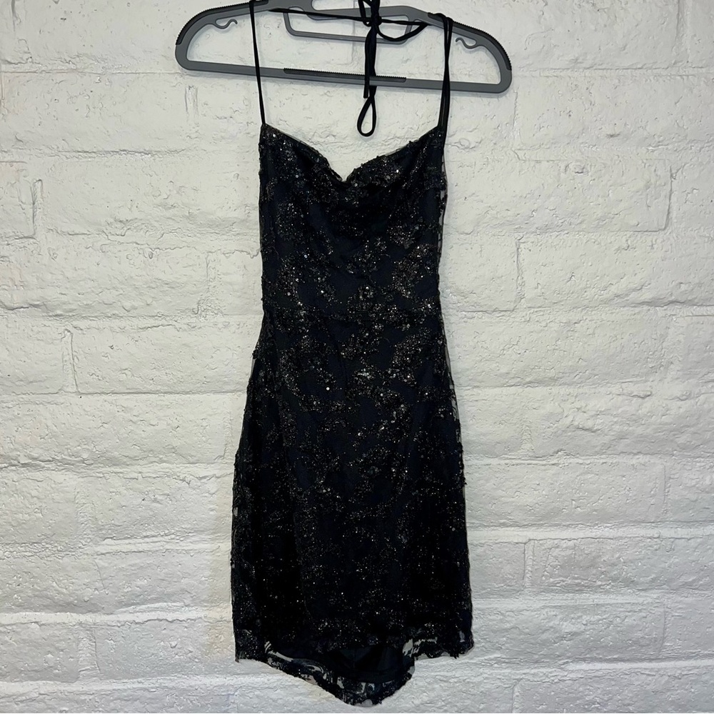 Lucy in the Sky Black Sequin mini dress, M